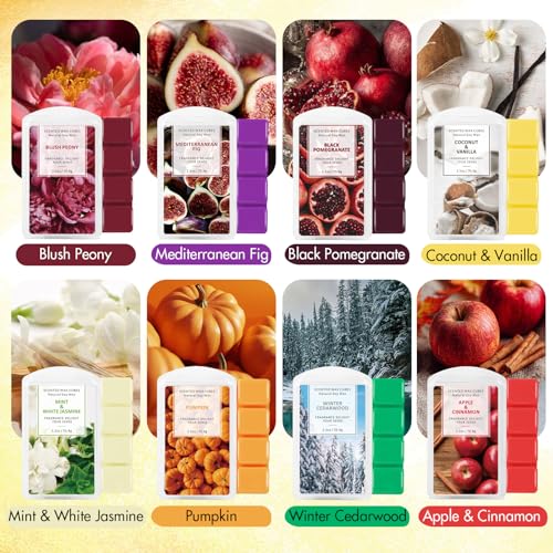 Image of SCENTORINI Wax Melts, Fall Scented Wax Cubess for Wax Warmer, 8 Pack*2.5 oz