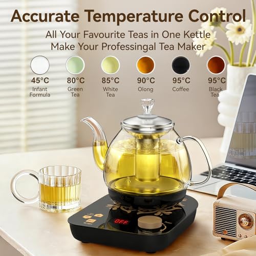 Electric Tea Kettle, Adjustable Power Fast Boil Stainless Steel Kettle with Temperature Control & Filter for Kitchen, Office & Travel Essentials - Image 3