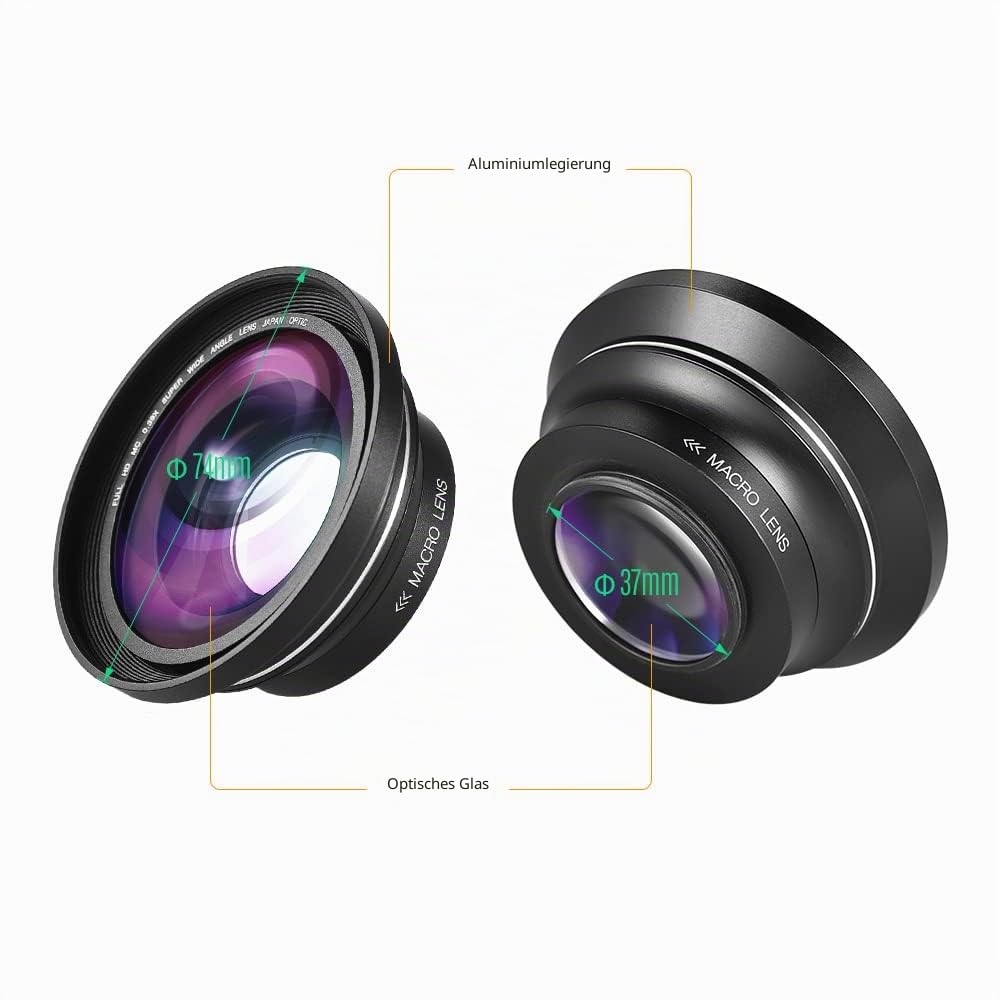 Andoer 30mm 37mm 0,39X Full HD Weitwinkel Makro Objektiv für Ordro Andoer Digitalen Videokamera Camcorder