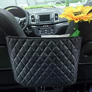 Car Storage Bag, ALIOBC Large Capacity Backseat Bag for Purse & Pocket Smaller Items, Car Seat Storage Bag Between Car Seats, Barrier of Backseat Pet Kids (Black)