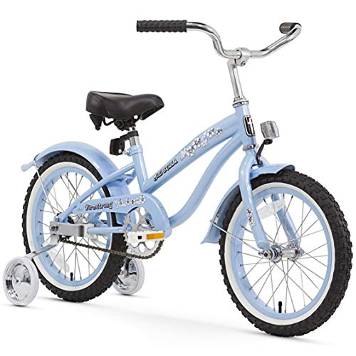 Firmstrong Girl's Bella Bicycle with Training Wheels, 16-Inch, Baby Blue