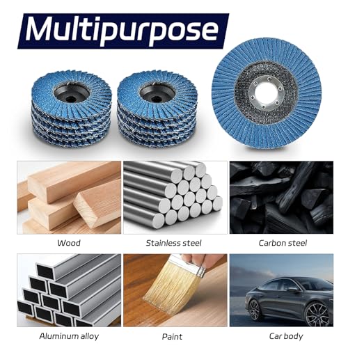 Okeno Select 10 Stück FächerscheibeKorn 40Fächerscheiben 125mm, Fächerschleifscheibe, T29 Schneiden Schleifscheiben, Lamellenscheiben, Fächerscheibe für Metall Holz Stahl Schnelles Präzises