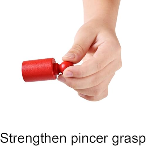 Miniatura 6 de BOHS Montessori - Bloques de cilindros con pomos, 6 clavijas / 6.7 pulgadas, juguetes coloridos de madera para la escuela temprana en casa, juego de