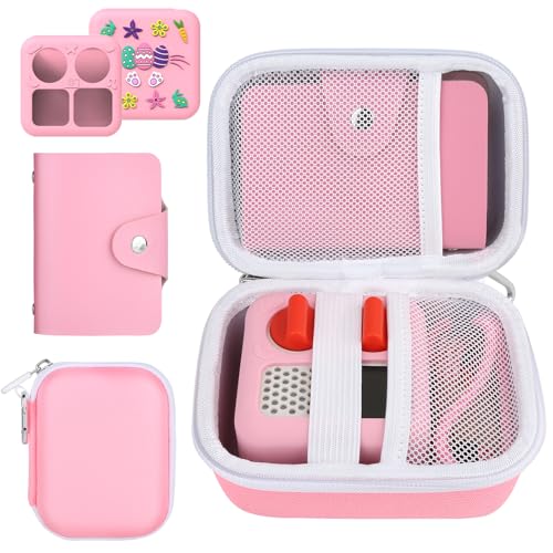 EYEGLEAM 3PCS Card holder Kit for Yoto Cards, Hard Travel Card Case Compatible with Yoto Mini Player,Mini Jacket for Yoto,Card Binder Hold up to Yoto 24 Cards(Pink)