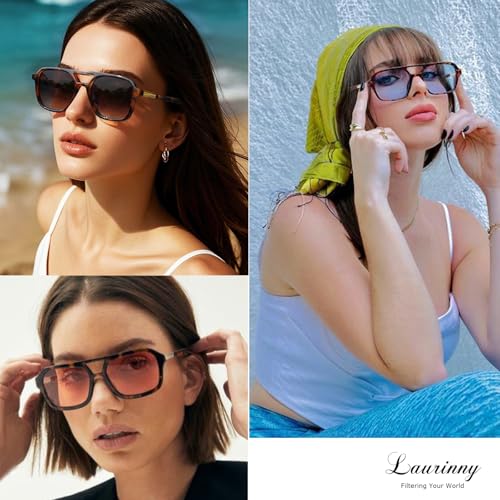 Retro Aviator Sunglasses for Women Men Trendy Square Womens Shades Lightweight Fashion Sun Glassses4