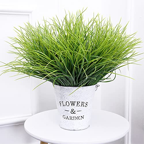 Szjias Fake Grass Plant Artificial Wheat Grass Plants Bushes Plastic Plants For Outdoors Uv Greenery Filler (8 Pcs) #TOP5