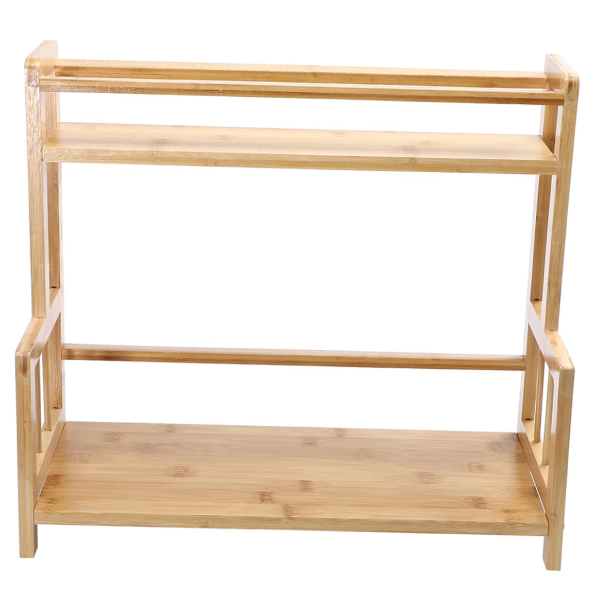 Veemoon Organisateur D'épices Cuisine 2 Niveaux en Bambou Beige | Étagère de Table, Support à Épices pour Rangement la Cuisine, Usage Partout