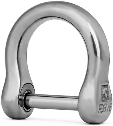 TISUR Anillos en D de titanio con grillete de tornillo, llaveros en forma de U, herramientas para llaves de automóvil, hebilla de cuero para