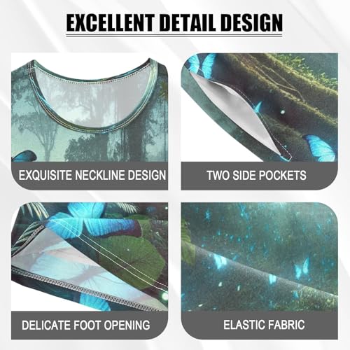 Blue Butterflies Pajama Set Short Sleeve PJ Set Cotton Summer Pajamas Sleepwear Soft 5Y4