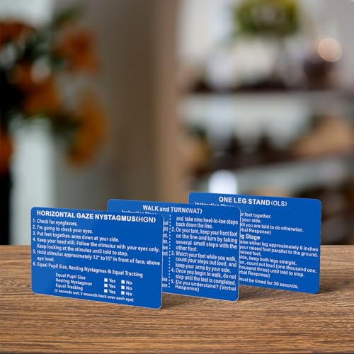 Cartes de liste de contrôle NHTSA SFST HGN métal double jeu bleu rigide