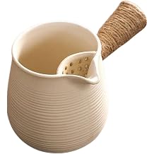 ABOOFAN Clay Teapot with Side Handle Chinese Kung Fu Tea Pot Stove Top Tea Kettle Vintage Japanese Teapot for Outdoor Camping Home Kitchen A