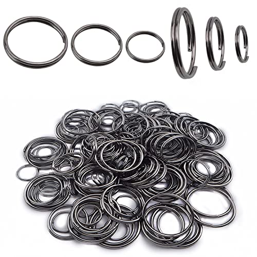200Pcs Gun Black Double Jump Rings Metal Open Jump Rings Split Ring Keyring Connectors For Diy Bracelet Necklace Earring Jewelry Making Supplies, 10Mm/16Mm/20Mm #TOP2