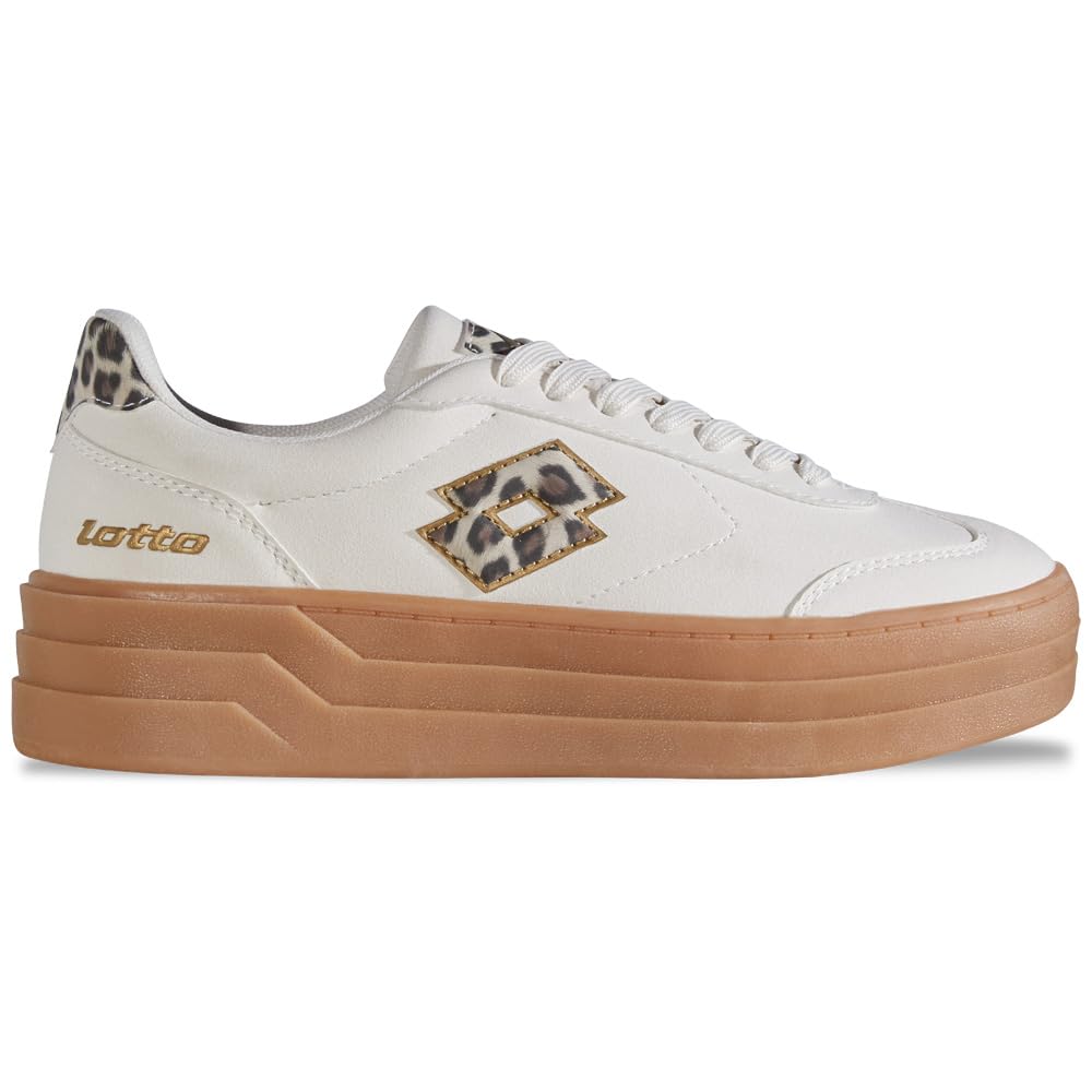 LOTTO Women's STACKY an Women's Trainers, Off-White/Leo, 38 EU, Offwhite Leo, 6 UK