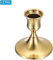 Vista 3 de PATIKIL 2 portavelas cónicos, portavelas de metal, candelabros para mesa, centro de mesa, decoración de boda, cena, fiesta, tono dorado