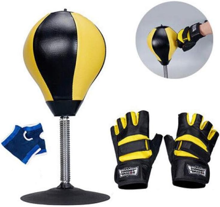 Boxing Punching Bag, Desktop Boxing Speed Ball Reaction Ball, Fitness Equipment, Yellow, Boxing Gloves Sporting Goods,