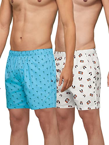 Image of XYXX Men's Remix Regular Fit Cotton Printed Boxer with Dual Pocket & No Marks Waistband (Pack of 2)