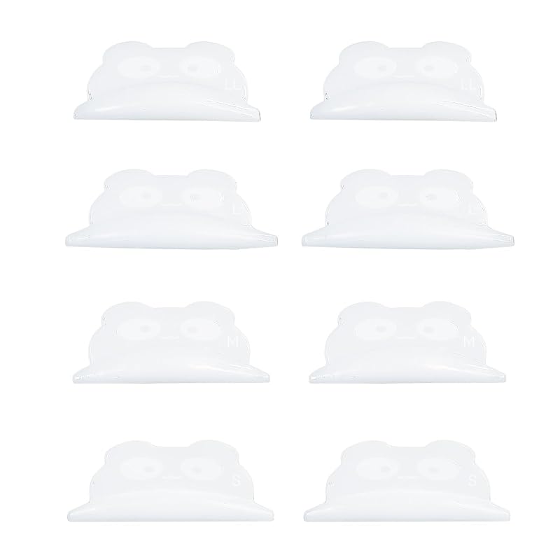 Libeauty Curvadores de Cílios de Silicone em Formato de Panda, 4 Tamanhos, Pacote com 8 e Estojo de PU