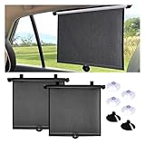 2PCS Car Window Shades for Baby, 18'×15' Retractable Car Shades for Side Window with Suction Cups, Blocks Heat and UV Rays Glare Protection, Baby Auto Accessories for Cars House Office Window