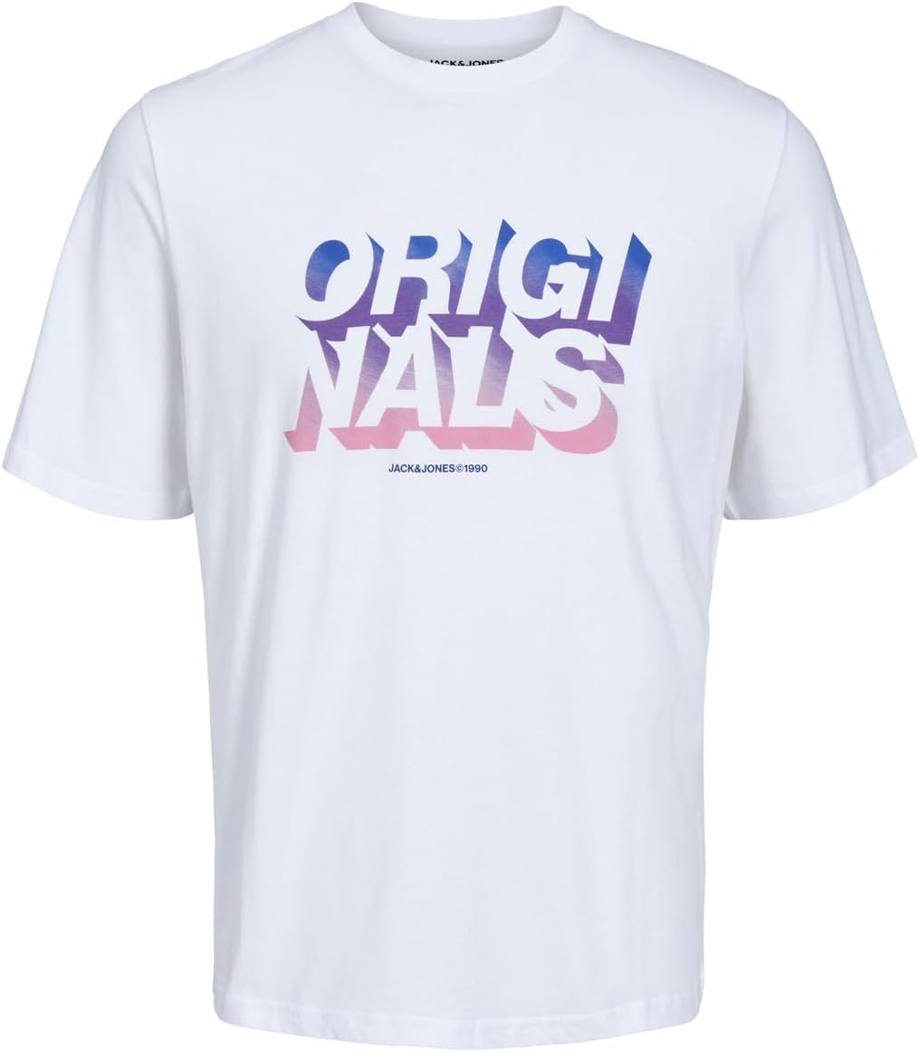 JACK & JONES Joreuphori Tee - T-Shirt Uomo A Maniche Corte - Girocollo In Cotone - Maglietta Basic Colore Tinta Unita