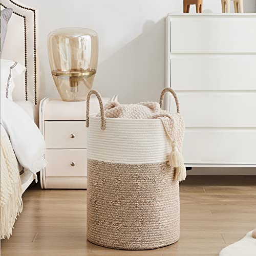 Youdenova Woven Rope Laundry Hamper Basket, 58L Tall Laundry Basket, Baby Nursery Hamper For Blanket Storage, Clothes Hamper For Laundry In Bedroom-Large-Brown #TOP4