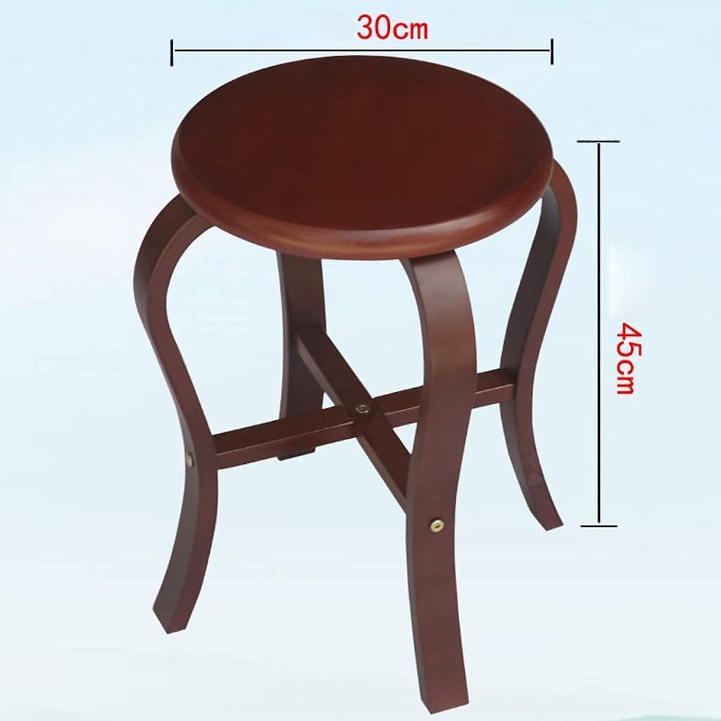 LANDTOM Sturdy Guzheng Stool - Solid Wood, Antique Mahogany, Brown