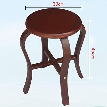 LANDTOM Sturdy Guzheng Stool - Solid Wood, Antique Mahogany, Brown