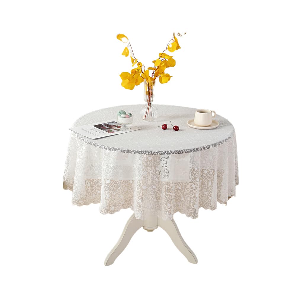VUIUYOIES Easy Wash And Elegant Round Tablecloth Variety Of Patterns Available Table Cover Lace Durable, stars, 220cm