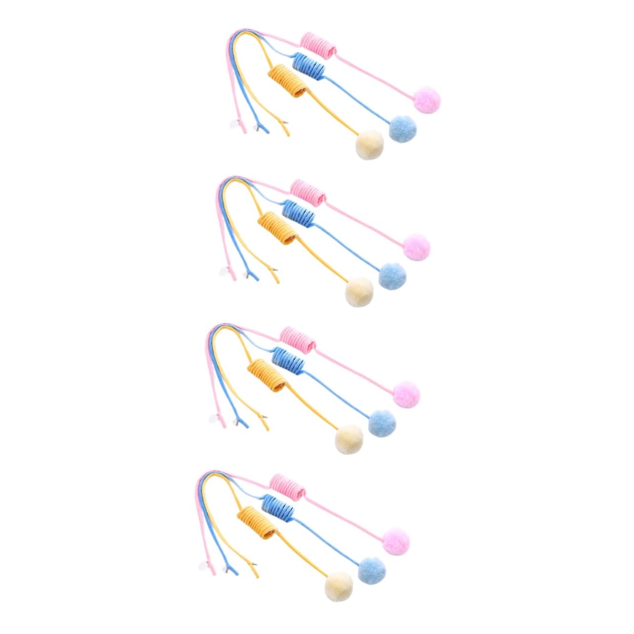 Kisangel 12pièces Chat Jouet Peluche avec Ventouse Boules De Teasing pour Chats Intérieurs Jouets Interactifs Amusants