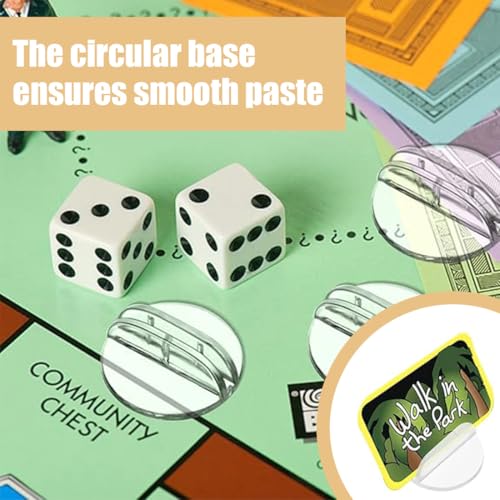 UEAVOID 20 Stück Namenskartenständer Acryl Spielkartenhalter Fotohalter Brettspielstücke Kunststoff Tischkartenhalter Kleiner Kartenständer für Fotos Memos Bilder Menüs (Transparent)