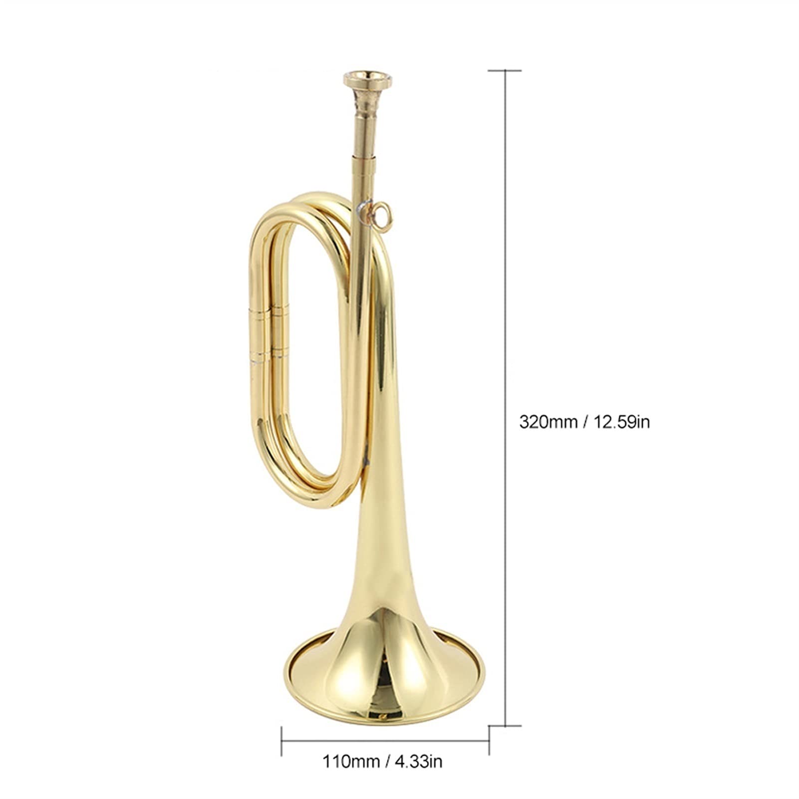Student Trompete Trompete BB B Trompete Messing Gold-lackiertes exquisites langlebiges Musikinstrument mit Mundstückhandschuhen Riemenfall (Color : Only Trumpet)