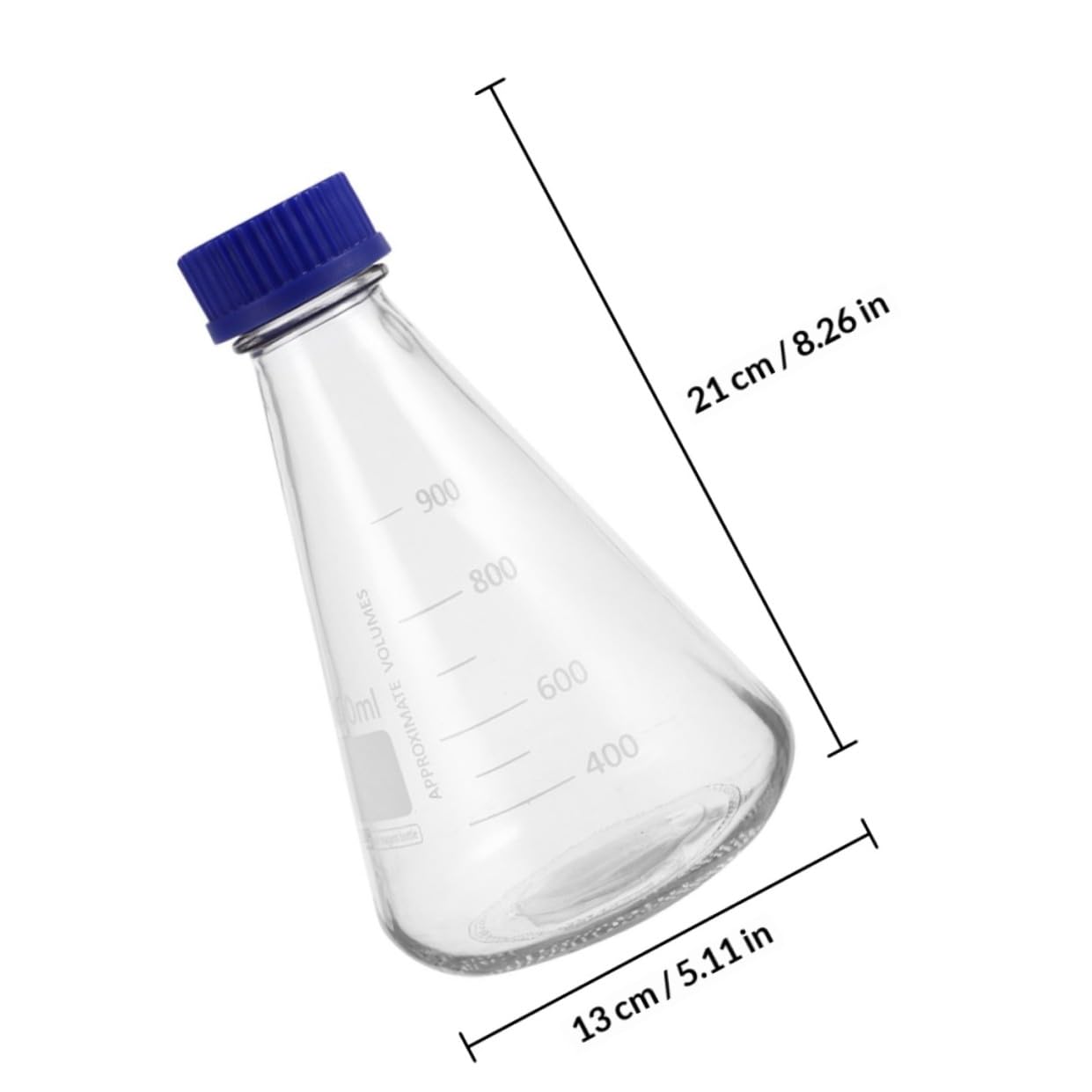 Hemobllo 2piezas Botellas de Reactivo Cónicas de Vidrio Matraces Cónicos para Experimentos Herramientas de Laboratorio Escala Uso Laboratorio