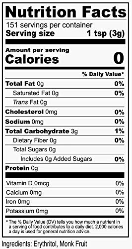 Anthony's Erythritol and Monk Fruit Powder Classic Powder, 1 lb, 2 to 1 Powdered Sugar Substitute, Confectioner's Sweetener, Non GMO, Keto Friendly