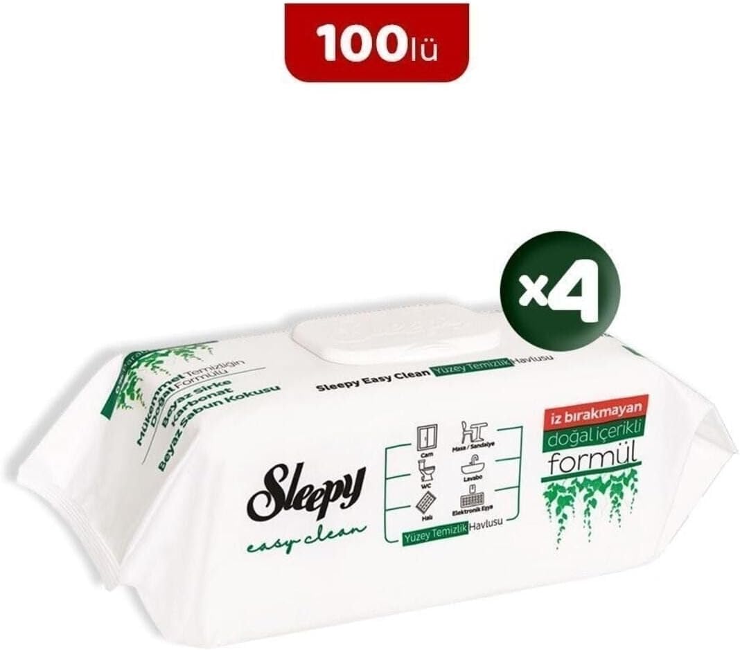 Sleepy Easy Clean Yüzey Temizlik Havlusu 100' Lü X 4