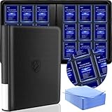 TRUGQ Toploader Binder for TCG, Trading & Sports Cards - 9-Pocket Ringless Design Holds 324 Toploaders (20 Included) | Waterproof, Ridge Tab Sorting | Premium Top Loader Storage