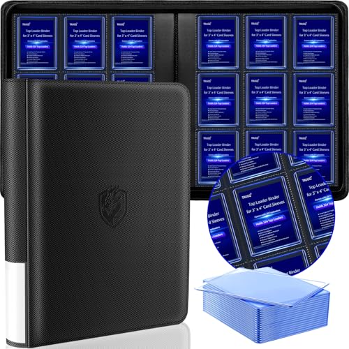 TRUGQ Toploader Binder Holds 324 Toploaders - 20 Toploaders|Waterproof PU Leather + Anti-Yellowing PP Inserts | Ridge Tab Sorting Portable top loader binder for cards(For Sports/Game Cards)