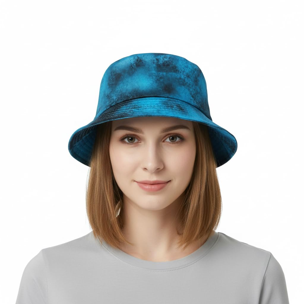Tommorrow Fashion Bucket for Women Blue Tie-Dye Bucket Hat | Stylish Reversible Design 2 in 1| Sun Protection Beach Travel Cap - Trendy All-Weather Outdoor Fisherman Hat for Summer & Spring-image-25