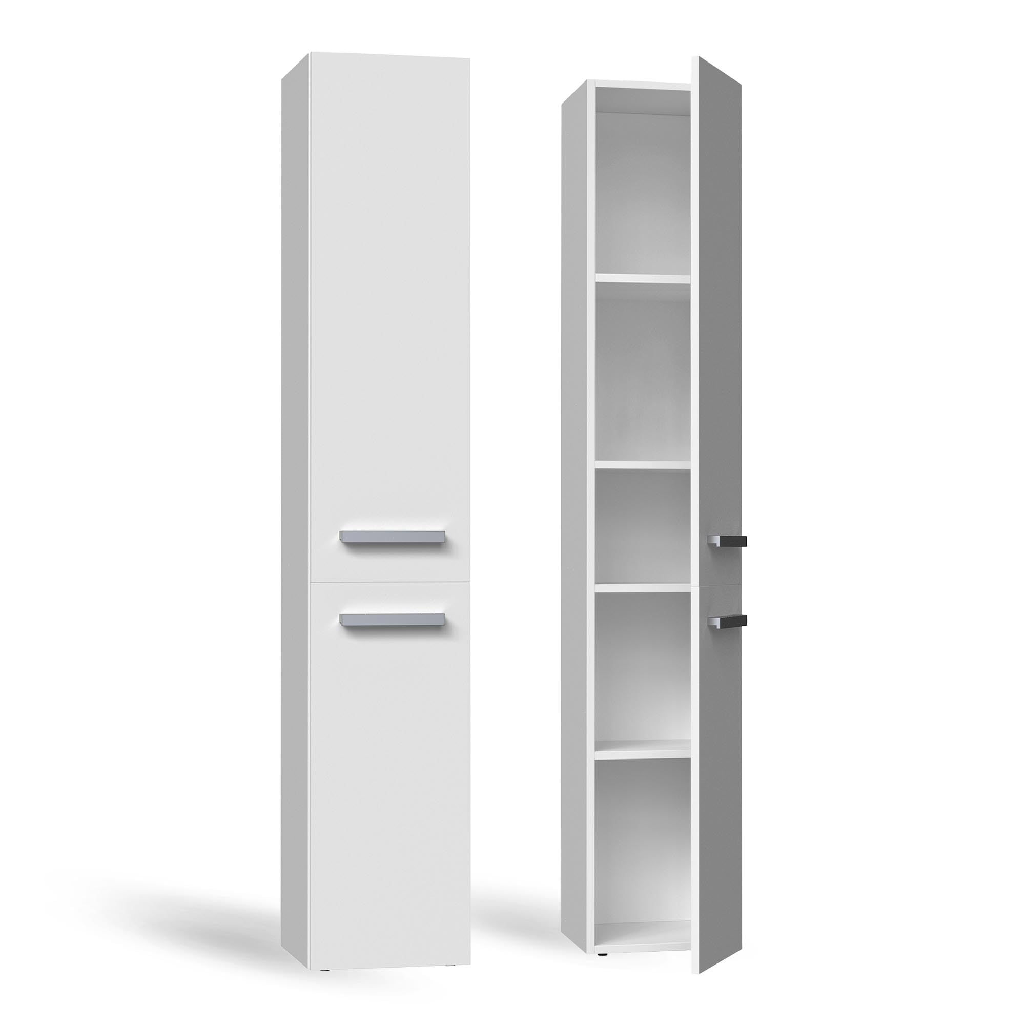 CDF Mueble de Baño y Lavandería, Columna de Baño Estrecho, Armario Alto sin Cesto para la Ropa, Armario Que Ahorra Espacio Salón, Pasillo, Aseo Blanco, Ancho 31 cm, 30x31x174 cm