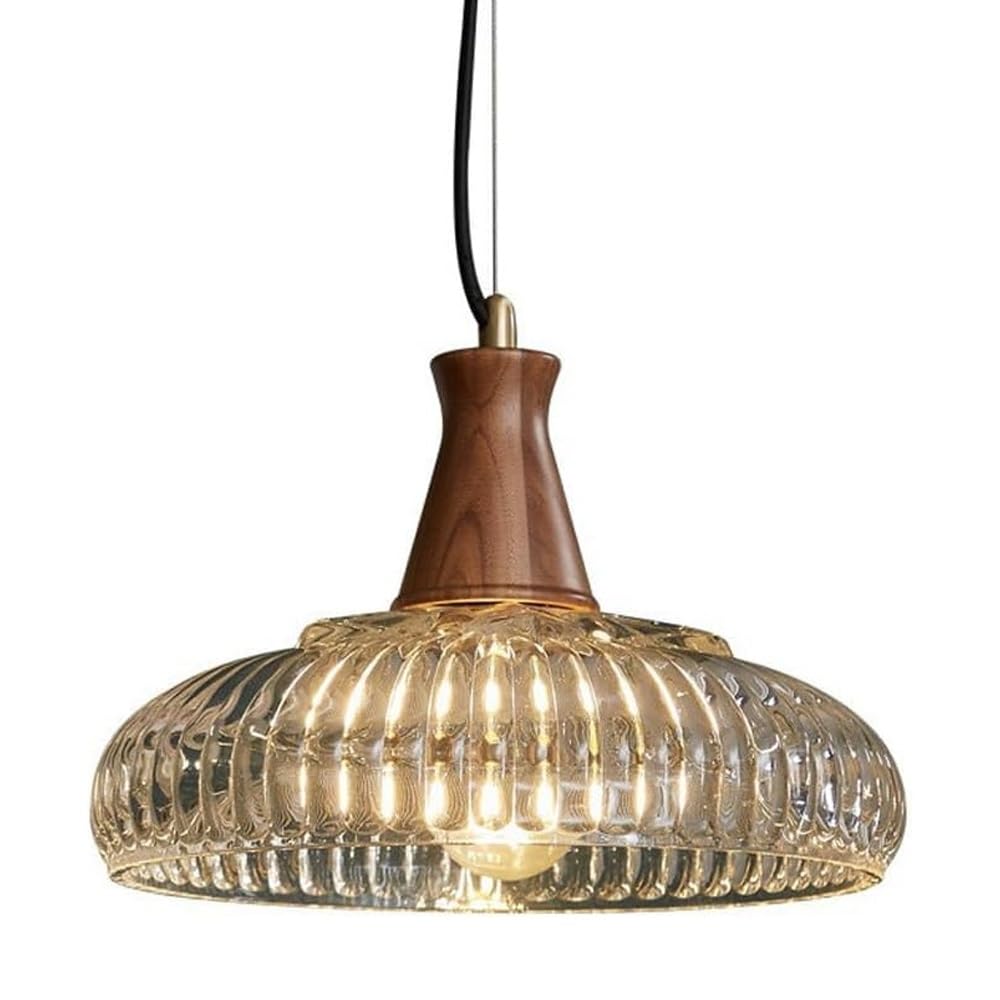 TCHAUSGZUS Wabi-sabi Art Chandelier Hallway Pendant Lights, Creative Glass Chandeliers, Home Bedroom Decor Walnut Pendant Lights, Dining Room Kitchen Island B (Color : 25cm)