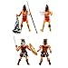 X Hot Popcorn 6 Pcs Roman Gladiator Action Figure Plastic Gladiator Figurines with Weapon and Shield