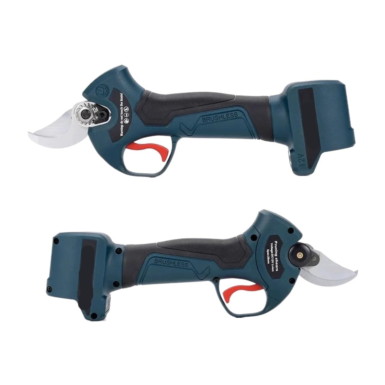 Gardens Brushless Electric Cordless Pruner Fruit Tree Orchard Shrub Branch Efficient Pruning Shears for 12V Battery(No Battery)