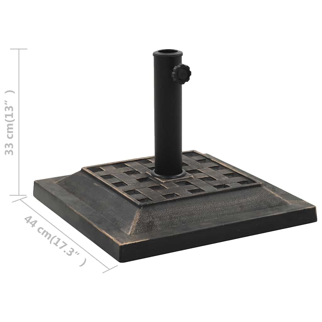 Base per ombrellone quadrata, 12 kg, in poliresina, resistente alle intemperie, con adattatore per tubi da 38 e 48 mm, ideale per balcone, terrazza, giardino, cortile, patio
