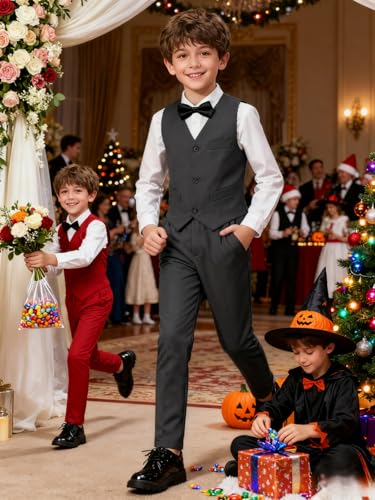 Image of Baby Boys Clothes Suits Toddler Formal Gentleman Wedding Outfit Dress 4Pcs Infant Suit Sets