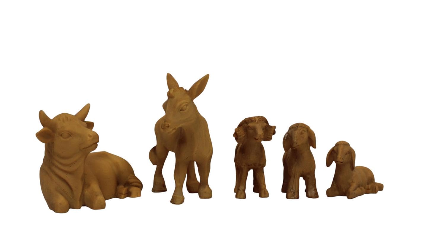 ZICOM Krippenfiguren Miniaturfiguren Krippenset 15-teilig modern Holzoptik Höhe 10,1cm handbemalt Polyresin, Modellbau Puppenhaus