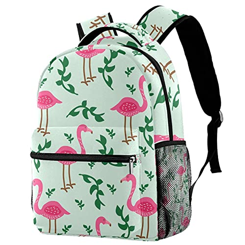 Sac à dos de voyage ergonomique flamant rose avec porte-bouteille intégré