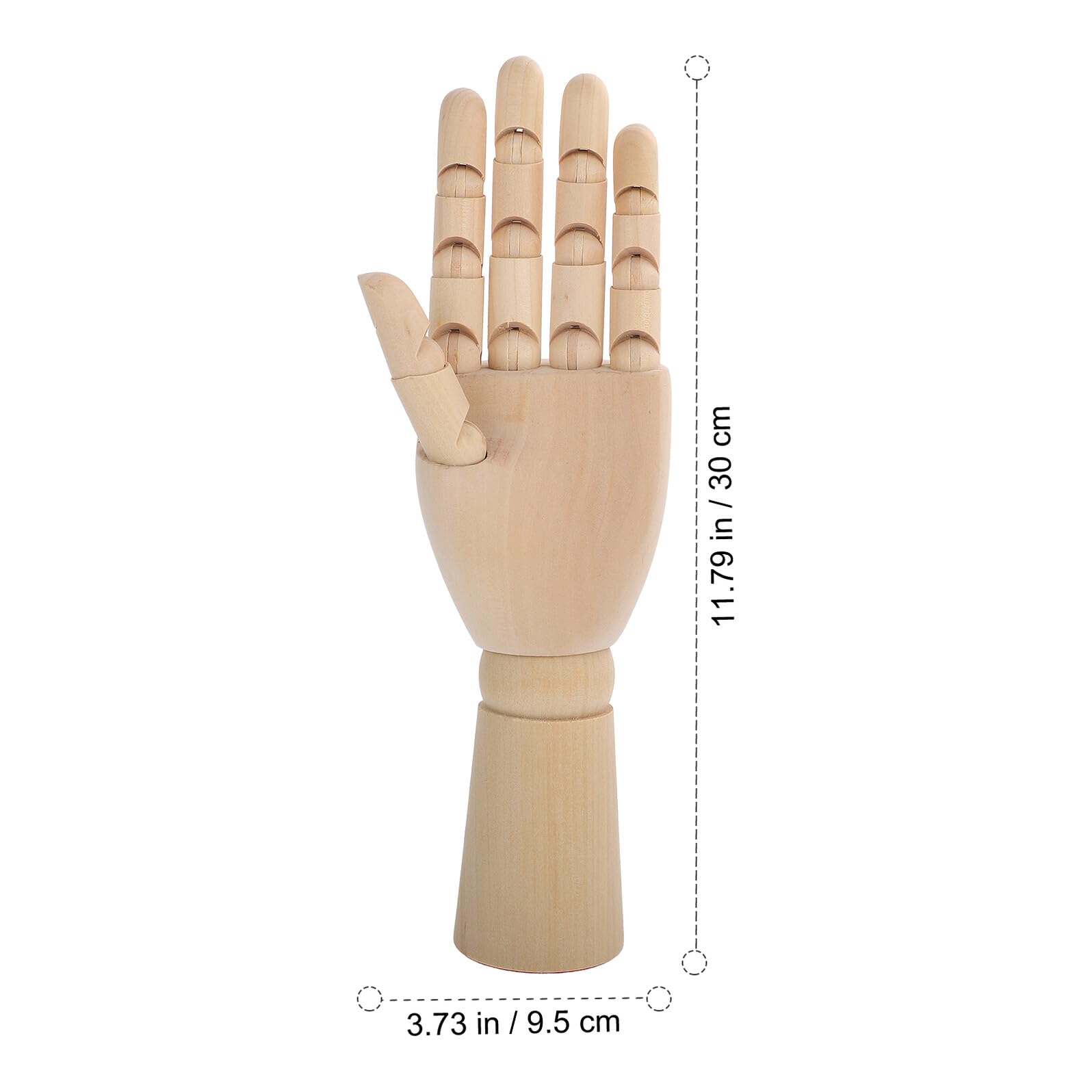 Healeved Holzhandmodell 30cm mit Flexiblen Gelenken Bewegliche Finger Zeichenhand für Comic Skizzen und Künstlerbedarf