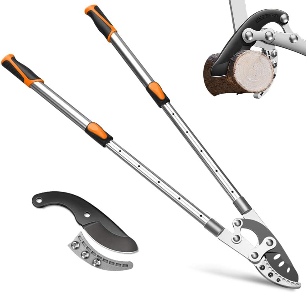 AIRAJExtendable Anvil Lopper Tree Trimmer with Compound Action, Chops Thick Branches with Ease, Adjustable Heavy Duty Tree Trimmer, Branch Cutter with Clean Cut Capacity