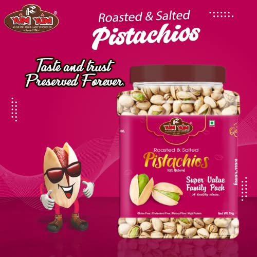 Image of YUM YUM Salted Pistachios Nut Dry Fruits Super Value Family Pack 1kg