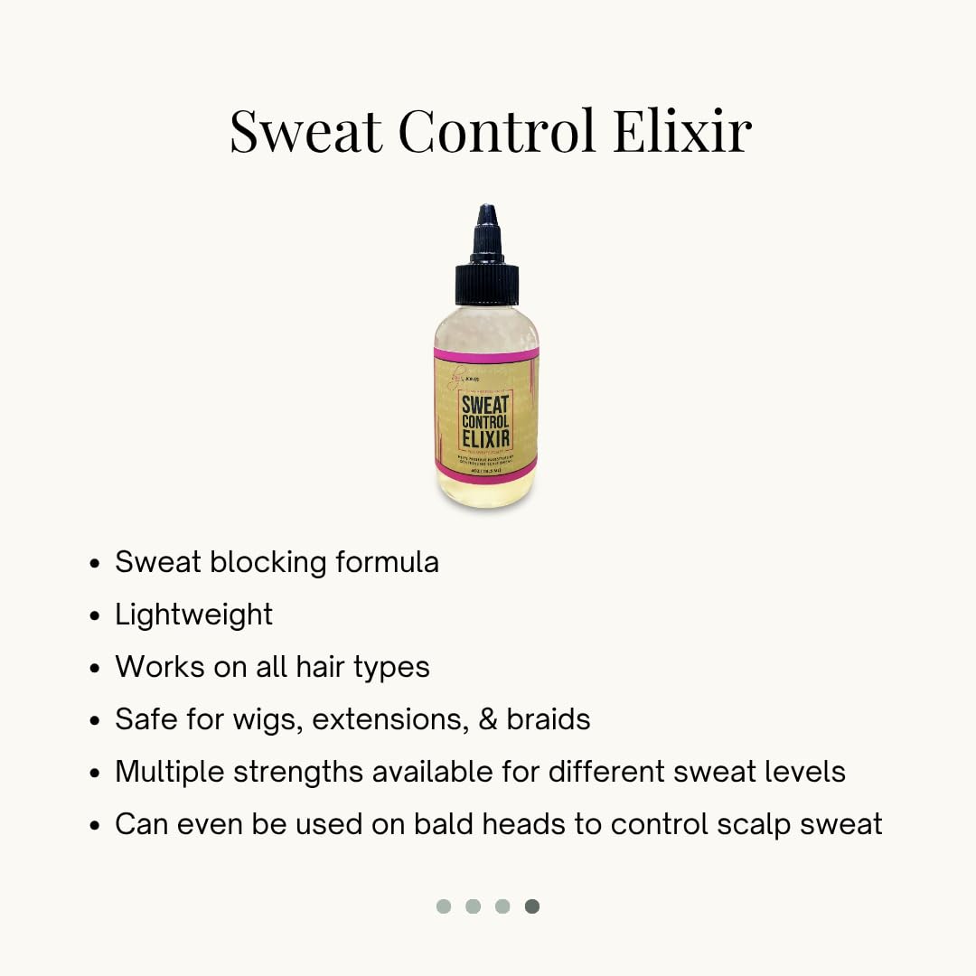by L. Jones Regular Strength Sweat Control Elixir, Scalp Antiperspirant Serum For Silk Presses, Relaxed Hair, Braids, & Locs, Non-Greasy Formula