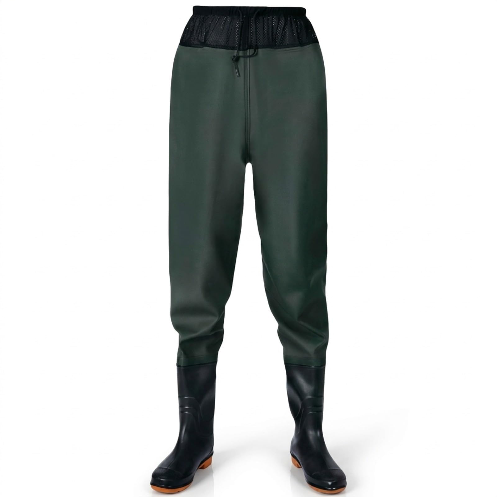 Waders for Men, Waterproof Overalls - Multifunction Waders Chest Waders Hicken Rubber Boots Waist Hip Waders Mens Hunting Fishing Bootfoot Breathable Elastic Waist PVC Nylon Waders Green