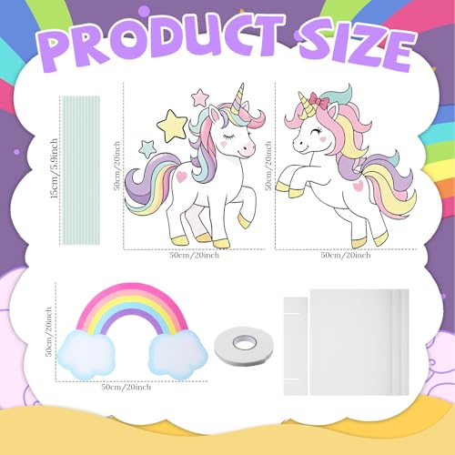 Image of 3 Pcs Unicorn Stand Party Decorations Set with Sturdy Bases Big Yard Sign for Themed Party Baby Shower, Photo Booth Props Indoor Outdoor